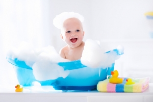 Baby in a bubble bath