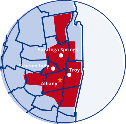 Family Danz service area map of the Capital Region